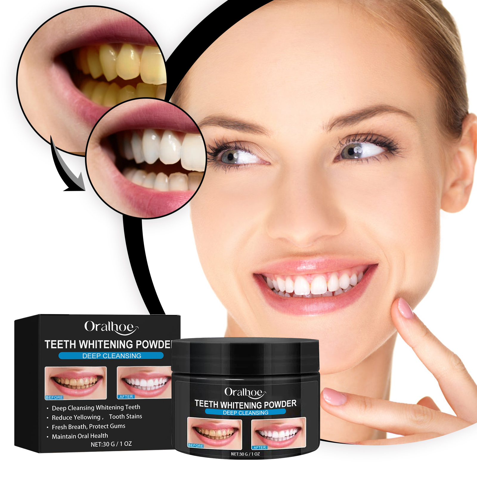 Teeth Whitening Ingredients - Charcoal Whitening Teeth Powder Cleaning Dental