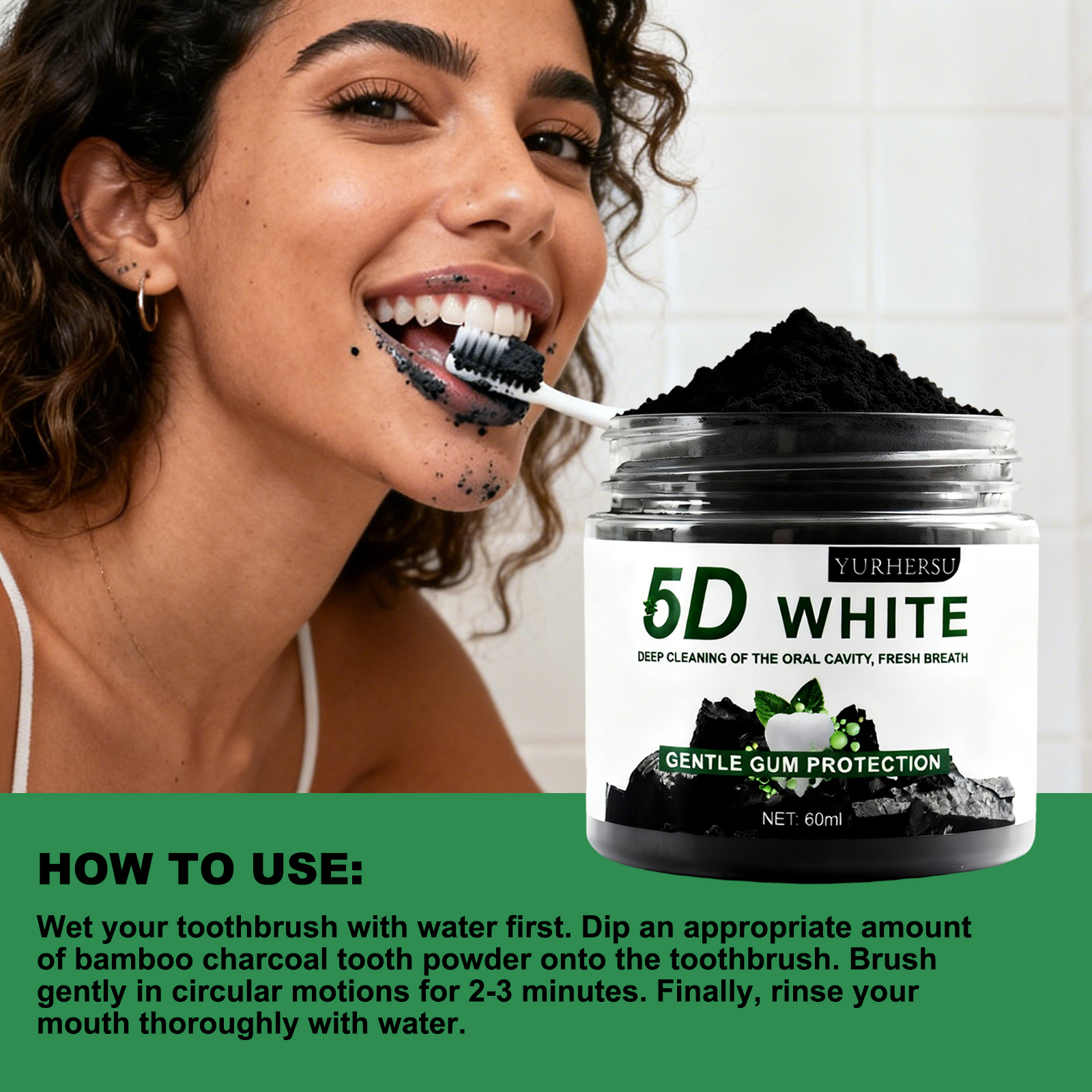 Bamboo Charcoal Teeth Whitenin - Teeth Whitening Ingredients ulasan dan harga
