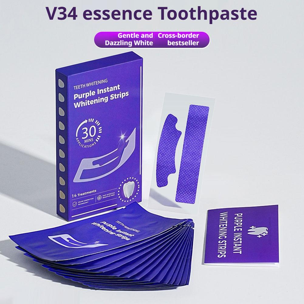 V34 Teeth Whitening Strips - E - Teeth Whitening Kit At Home ulasan dan harga